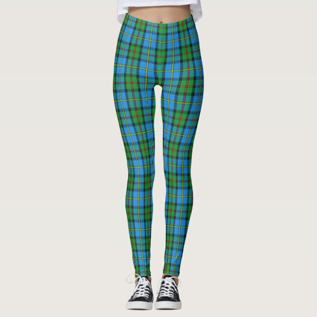 Leggings Clan escocés tartán azul y verde de MacLeod (Anverso)