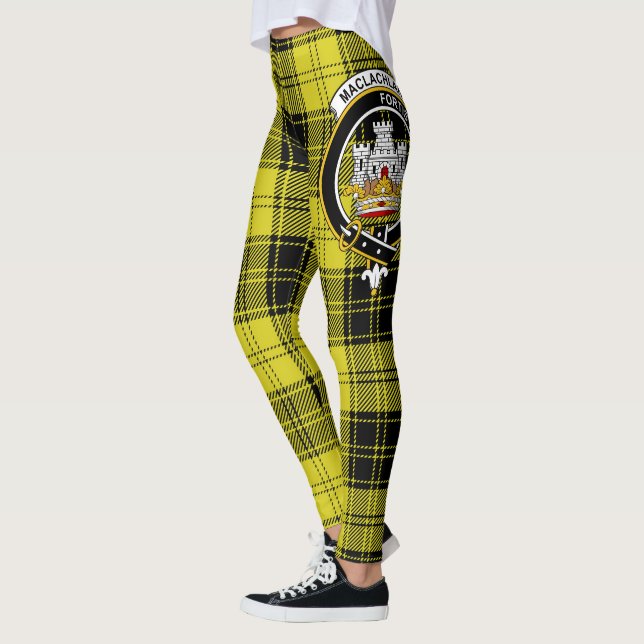 Leggings Clan escocesa MacLachlan Escudo amarilla Tartán Mu (Izquierda)