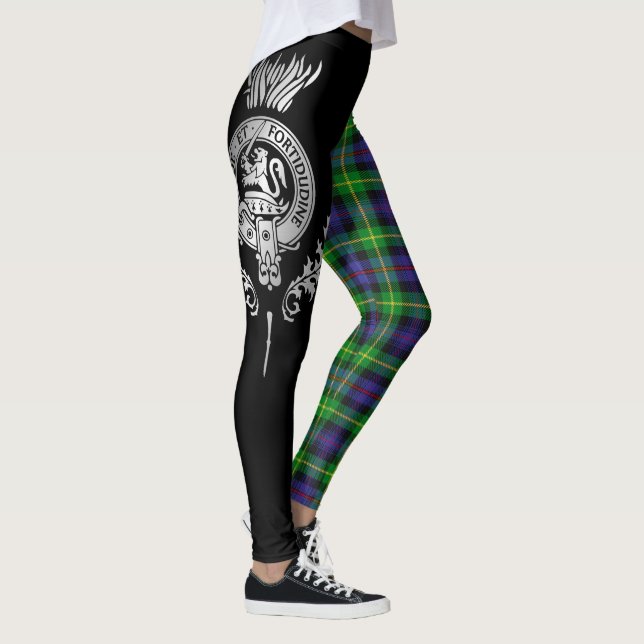 Leggings Clan Farquharson Escudo y Tartán (Derecha)