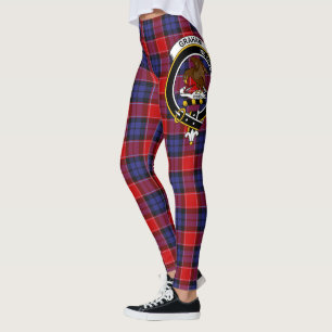 Leggings Clan Graham escocés de Tartán Escudo Rojo Menteith
