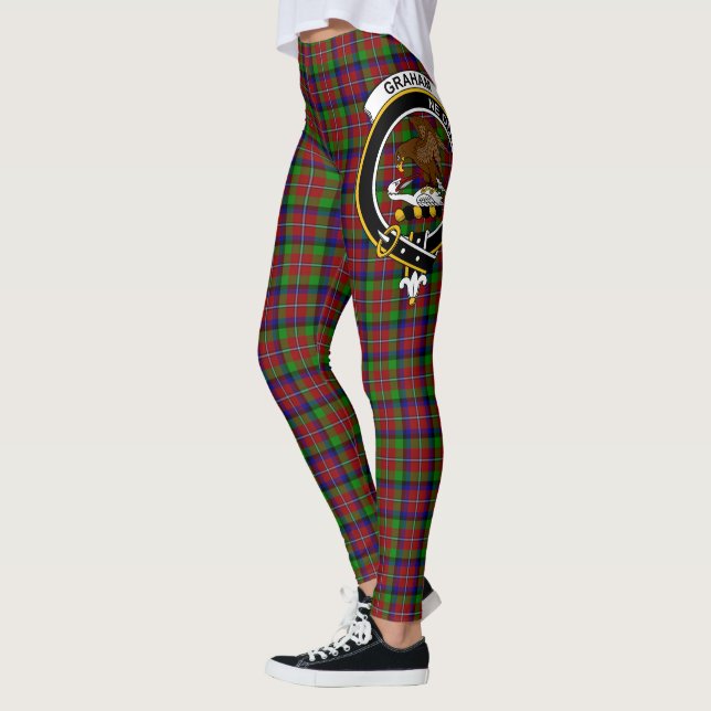 Leggings Clan Graham Escudo Roja Escocesa Mujeres Tartán (Izquierda)