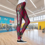 Leggings Clan MacDougall Escudo sobre Tartán<br><div class="desc">El clan MacDougall insignia escudo rodeada por una correa y hebilla sobre el fondo del tartán. Texto personalizado.</div>