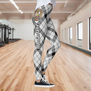 Leggings Clan MacFarlane Tartán blanco y negro