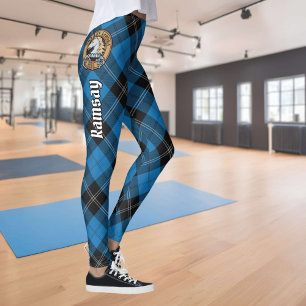 Leggings Clan Ramsay Escudo por la caza azul Tartán