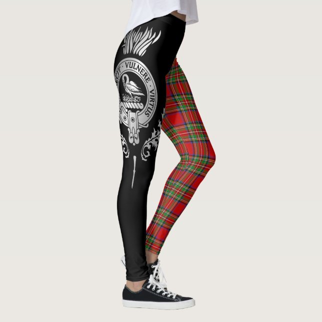 Leggings Clan Stewart Escudo y Tartán (Derecha)