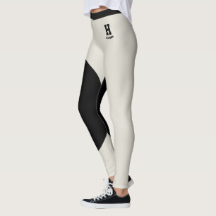 Leggings Clase de Monograma de Nombre Personalizado Avena c
