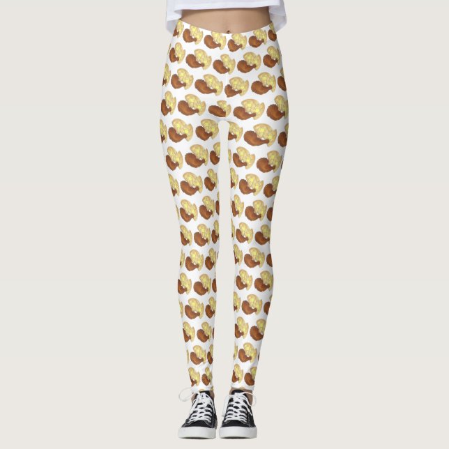 Leggings Clásica comida del Alma frita pollo frito y Waffle (Anverso)