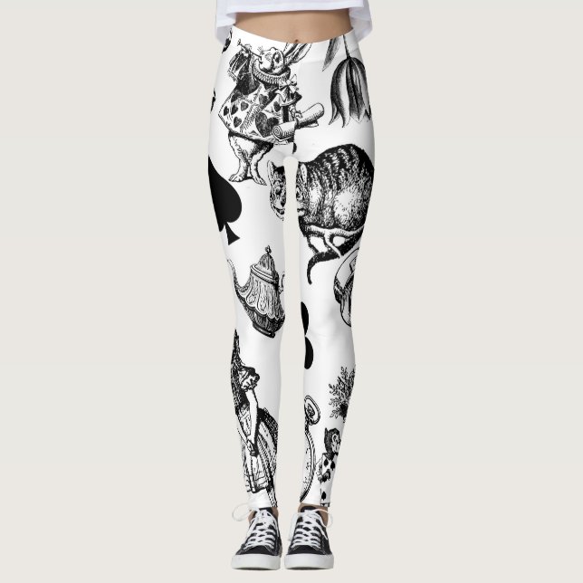 Leggings Clásico Alicia Conejo Blanco País de las Maravilla (Anverso)