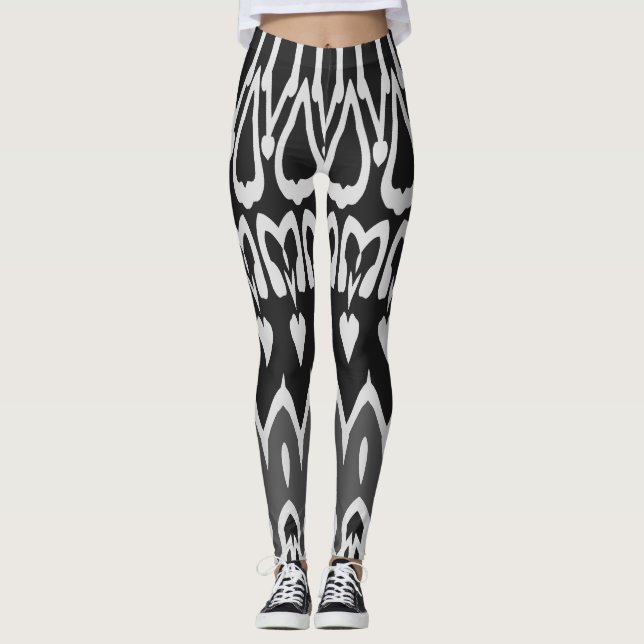 Leggings Clásico blanco negro moderno "Ratti_Creative_Arts" (Anverso)