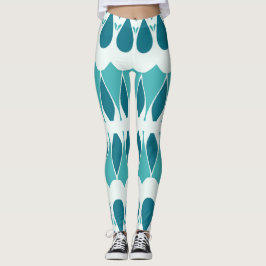 Leggings Clásico blanco verde azulado vibrante "Ratti_Creat