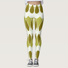 Leggings Clásico blanco y verde vibrante "Ratti_Creative_Ar