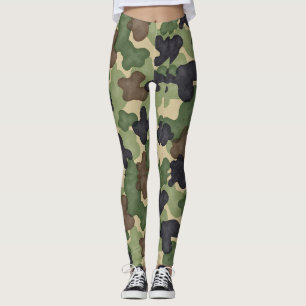 Leggings Clásico Camuflaje Militar Estilo de Patrón Sin Mar