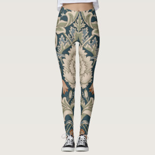 Leggings Clásico de flores del jardín floral de William Mor