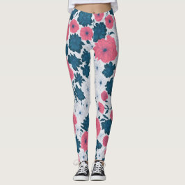 Leggings Clásico de Verano Simple Floral LuLaRoe Blanco Ros