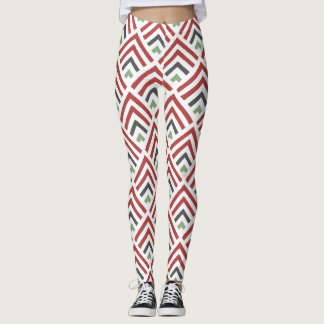 Leggings Clásico diagonal geométrico zigzag burgundy azul