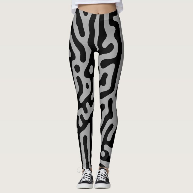 Leggings Clásico Gris y Negro Moderno (Anverso)