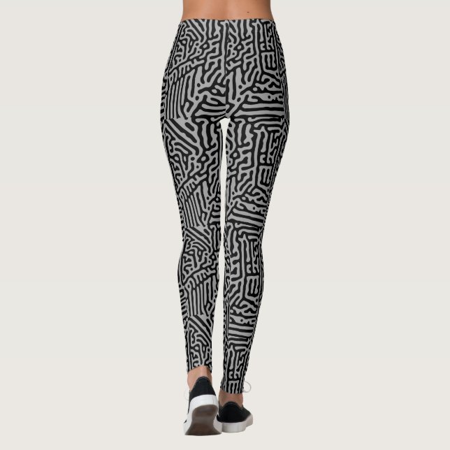 Leggings Clásico Gris y Negro Moderno (Reverso)