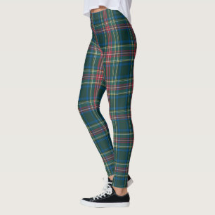Leggings Clásico Holiday Tartán Plantado Verde Rojo Negro