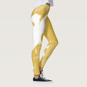 Leggings Clásico lechón blanco con encanto dorado