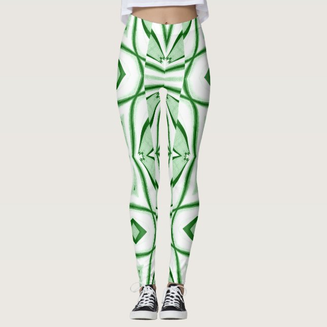Leggings Clásico moderno verde "Ratti_Creative_Arts" (Anverso)