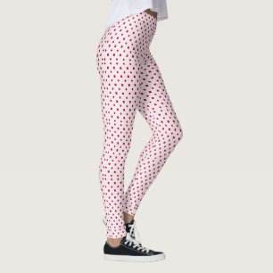 Leggings Clásico patrón de lunares rosa carmesí rojo