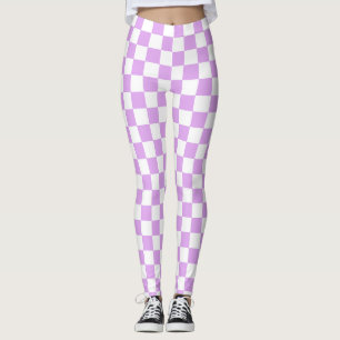 Leggings Clásico tablero de ajedrez de lavanda claro