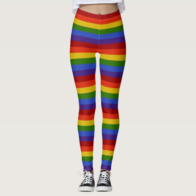 Leggings Clásicos rayas de arcoiris (Anverso)