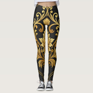 Leggings Classic Baroque Ornamental Gold  Luxury