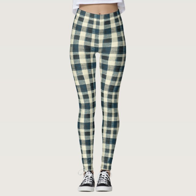 Leggings Classic Blue and White Plaid (Anverso)