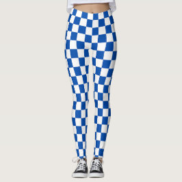 Leggings Classic cobalt blue checkerboard