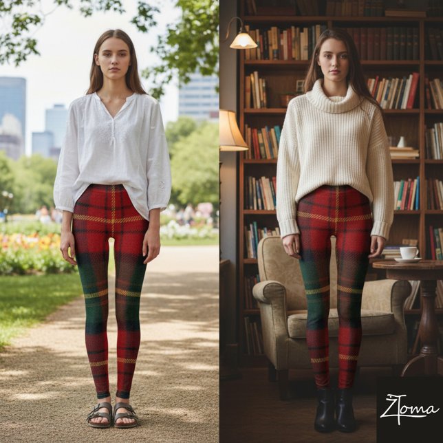 Leggings Classic Red Green Yellow Tartan Plaid (Subido por el creador)