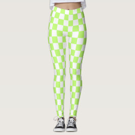 Leggings Classic visual lime checkerboard