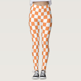 Leggings Classic visual orange checkerboard