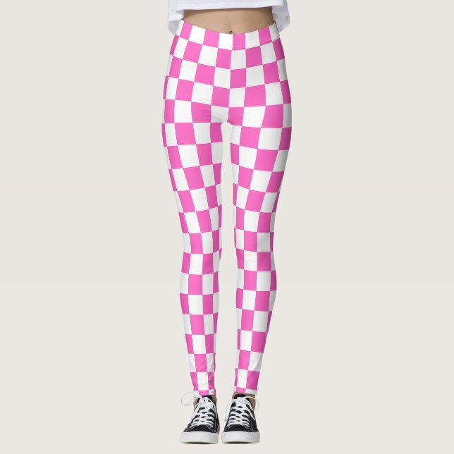 Leggings Classic visual pink checkerboard  (Anverso)