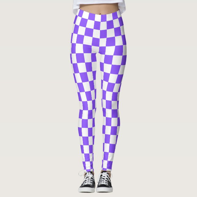 Leggings Classic visual purple checkerboard  (Anverso)
