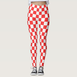Leggings Classic visual red checkerboard