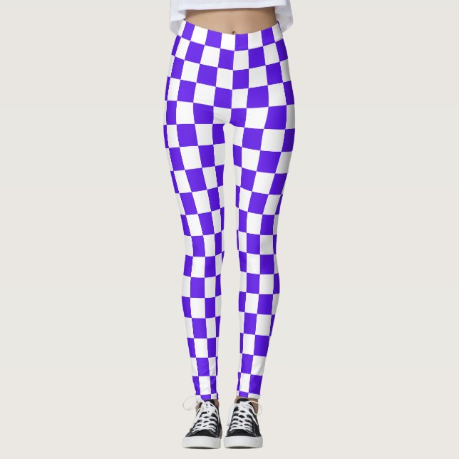 Leggings Classic visual violet checkerboard  (Anverso)