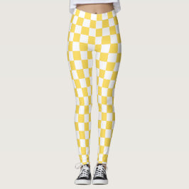 Leggings Classic visual yellow checkerboard
