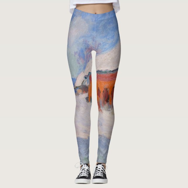 Leggings Claude Monet - Noruega, casas rojas en Bjornegaard (Anverso)