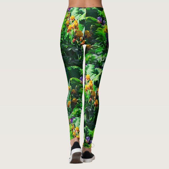 Leggings Claude Monet Tipo Elegante Jardín Iris (Reverso)