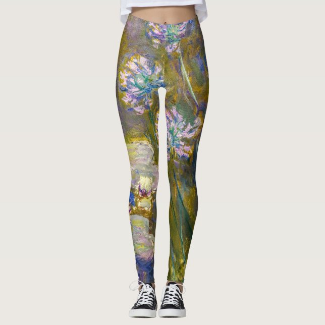 Leggings Claude Monet - Waterlilies y Agapanthus (Anverso)