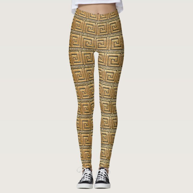 Leggings Clave griega dorada (Anverso)
