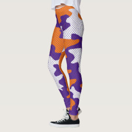 Leggings Clemson-Inspired Orange & Purple Tiger Camo