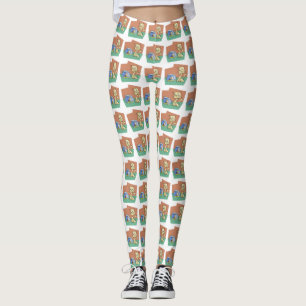 Leggings Clipart de petanca de gato y peces