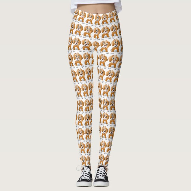 Leggings Clísico de perro marrón (Anverso)