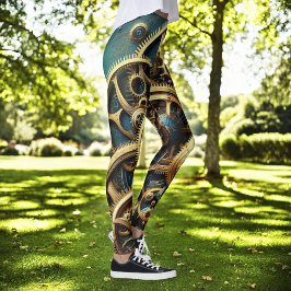 Leggings Clockwork Gold y Verde azulado