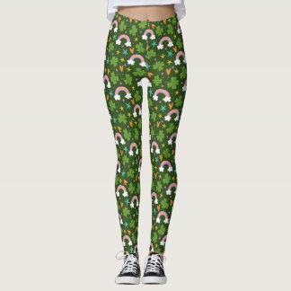 Leggings Clover Rainbow St. Patrick’s Day Pattern