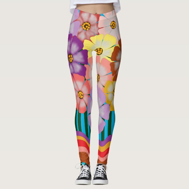 Leggings Clúster floral colorido (Anverso)