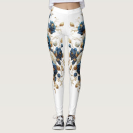 Leggings Cobalt White Flowers United