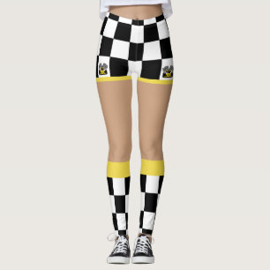 Leggings Coche de carreras amarillo: Bandera del inspector